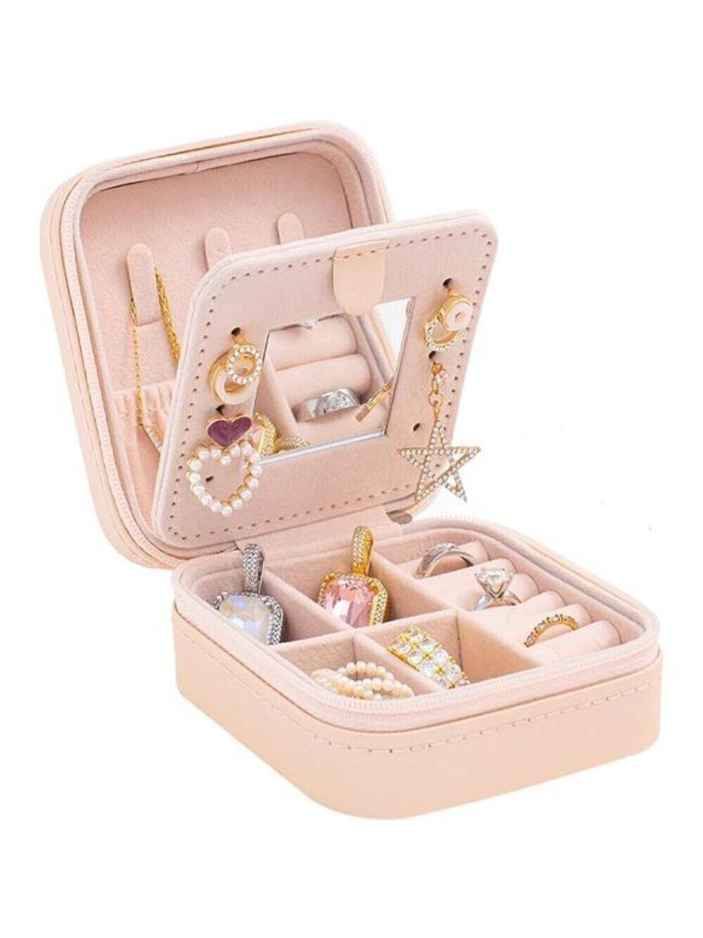 Travel Jewelry Case for Women – Small Pink  Jewelry Organizer Box
